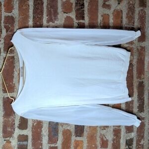 Orsey Sheer Sleeve Medium‎ Cream Sheer Sleeve Boat Neck Blouse